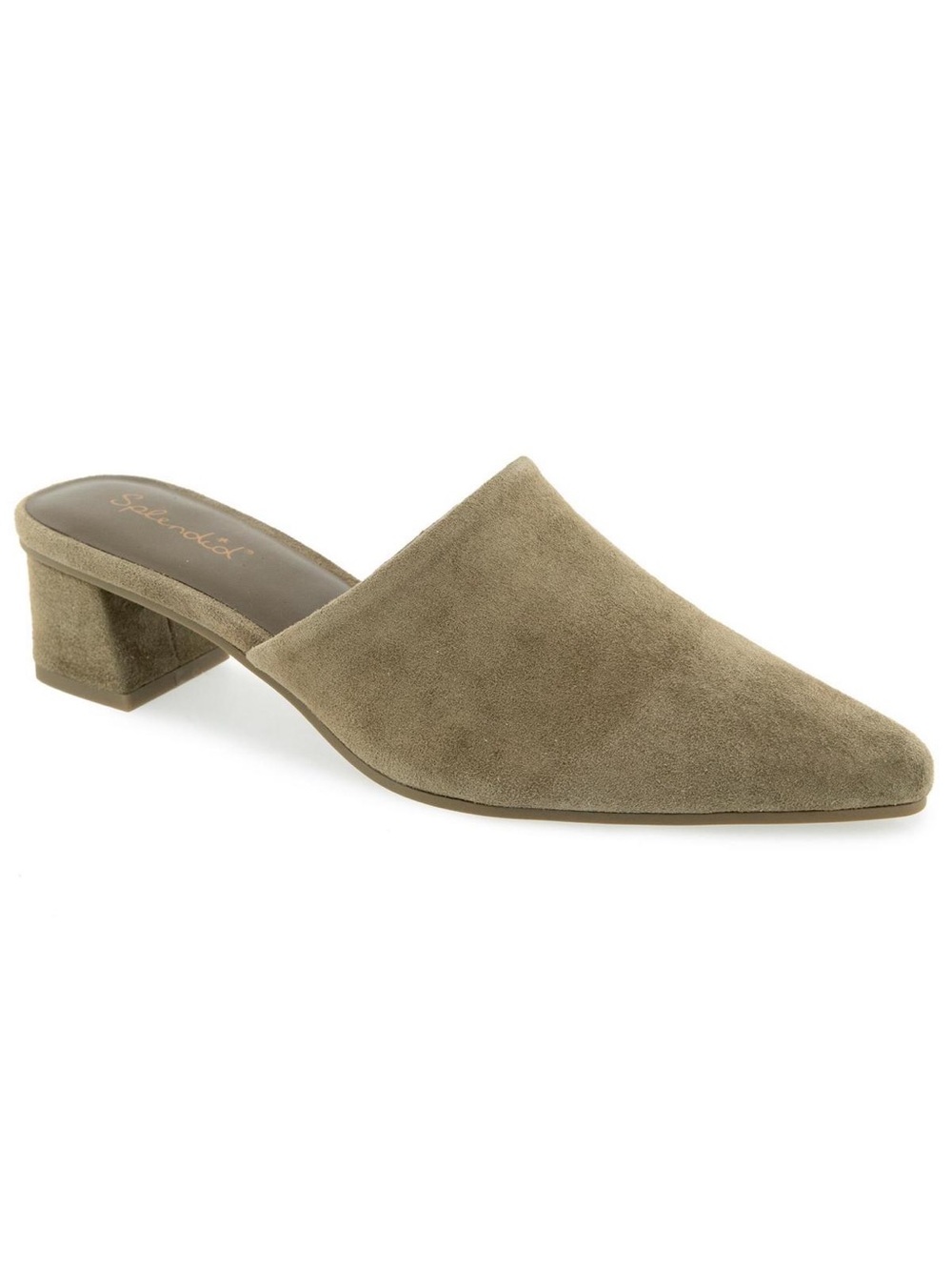 Splendid Taupe Pointed Backless Suede Mules